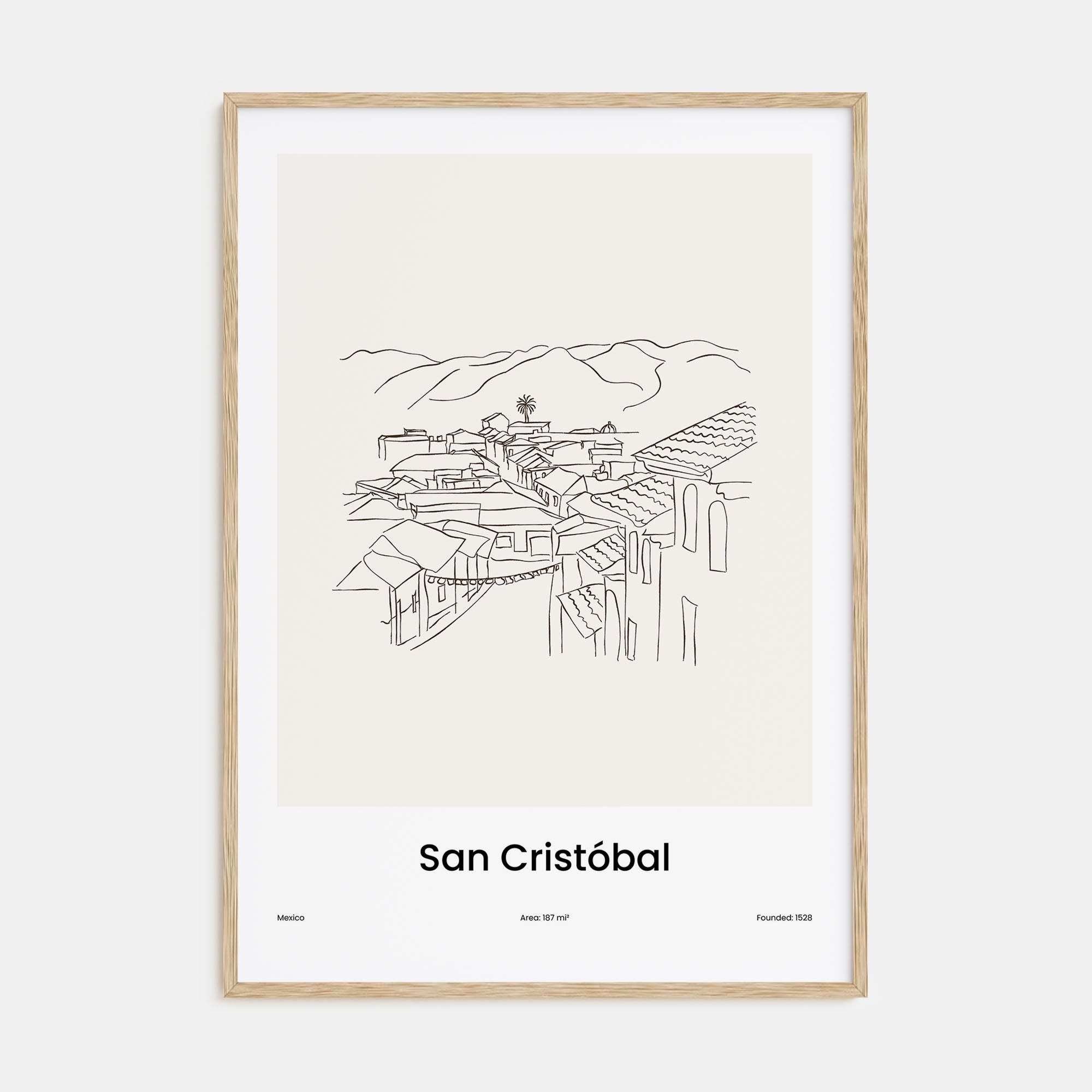 San Cristóbal de las Casas Drawn Poster