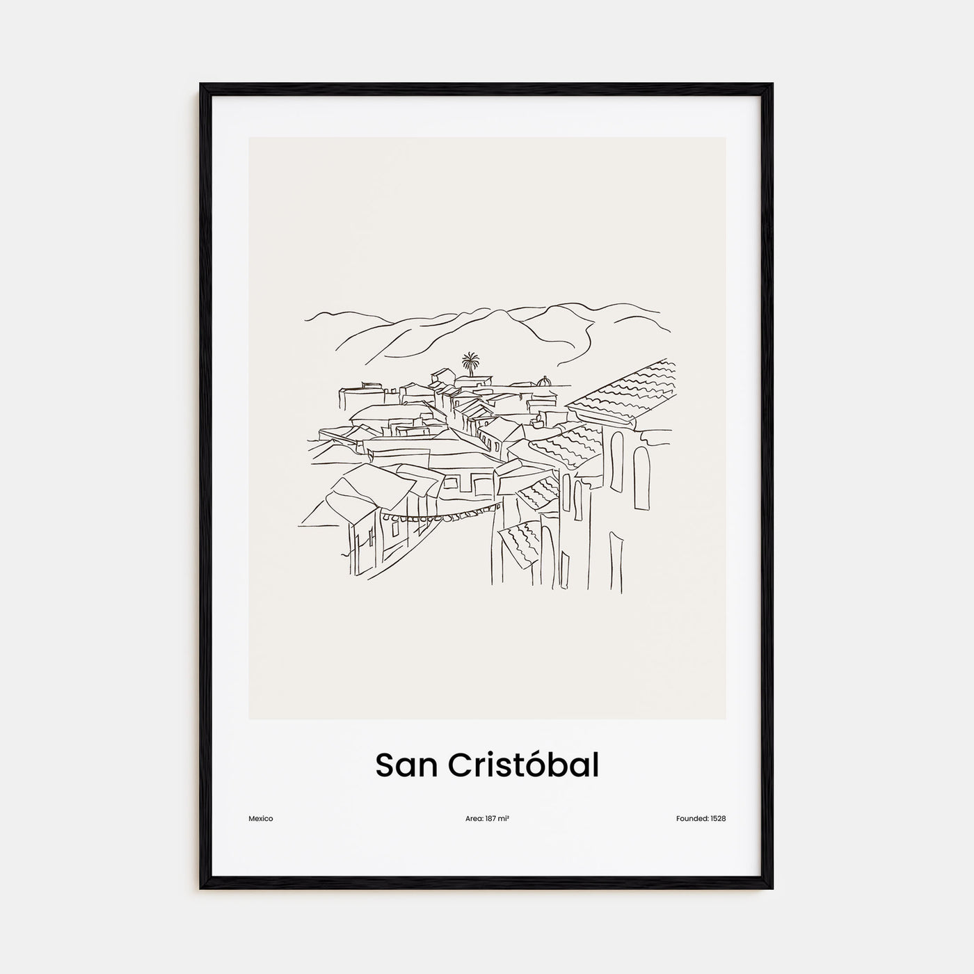 San Cristóbal de las Casas Drawn Poster