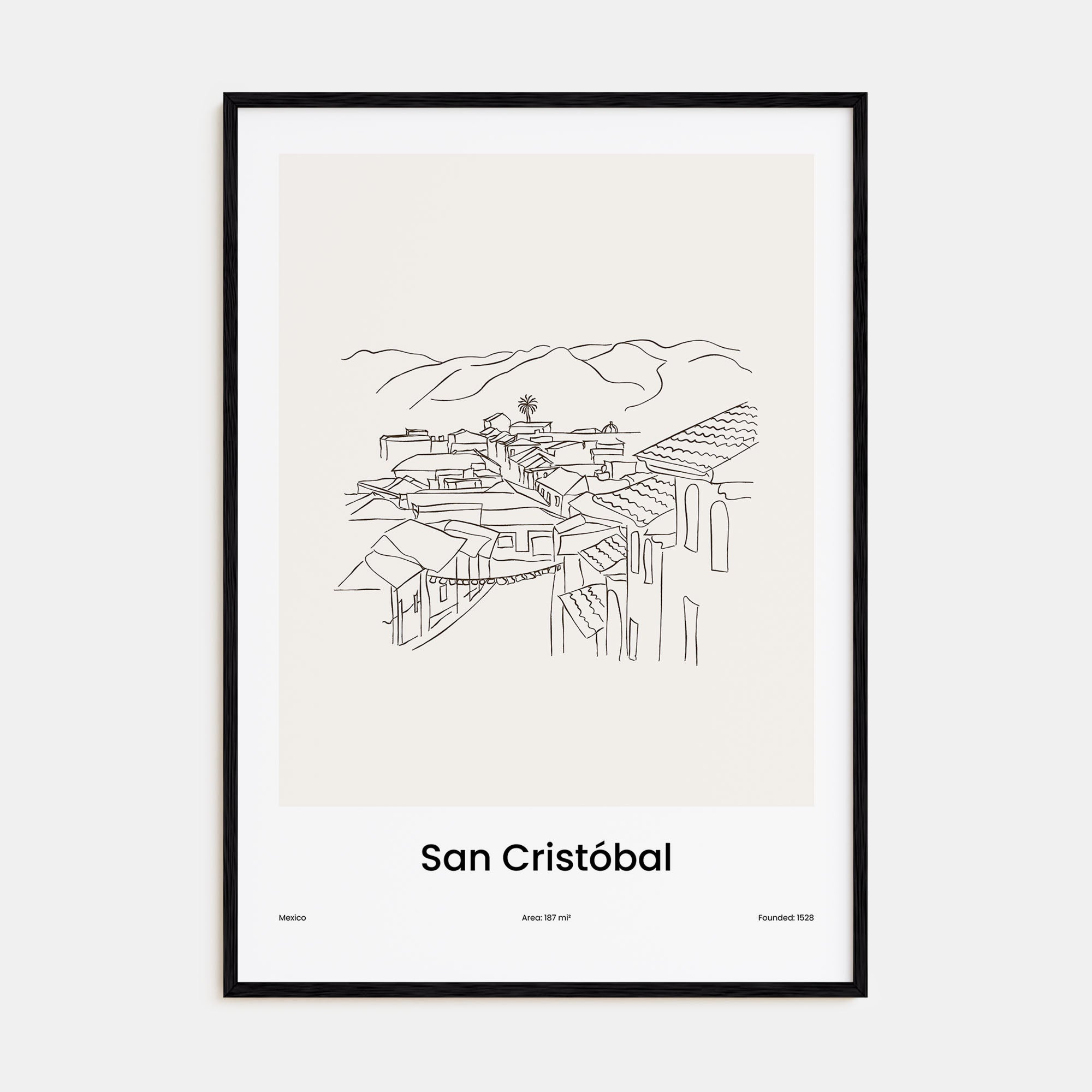 San Cristóbal de las Casas Drawn Poster