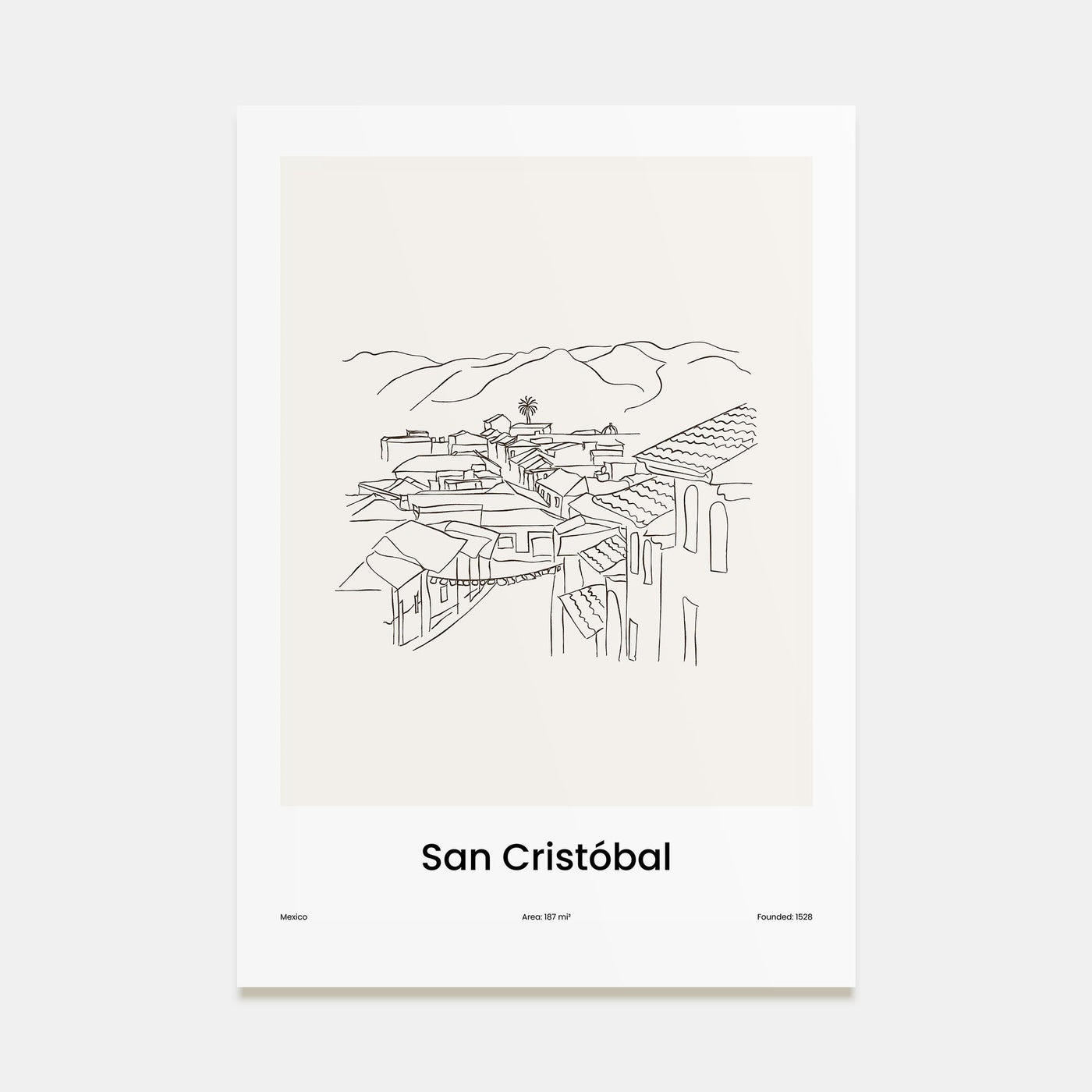 San Cristóbal de las Casas Drawn Poster