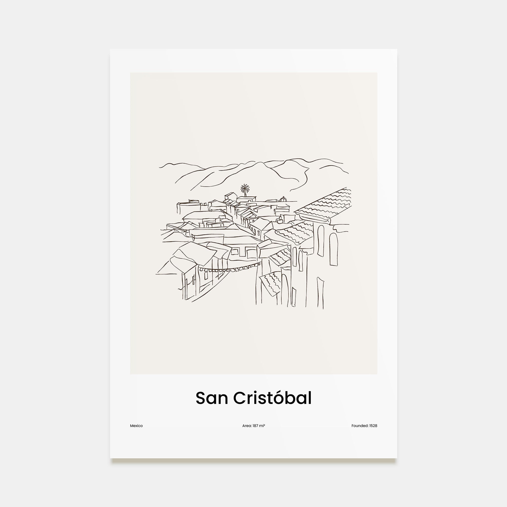 San Cristóbal de las Casas Drawn Poster