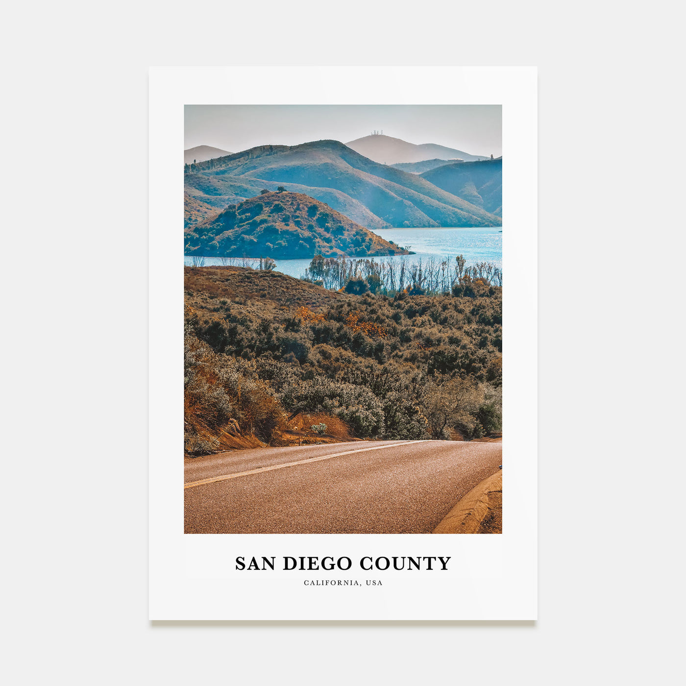 San Diego County Portrait Color Poster