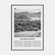 San Diego County Travel B&W Poster