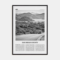 San Diego County Travel B&W Poster
