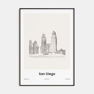 San Diego Drawn Poster