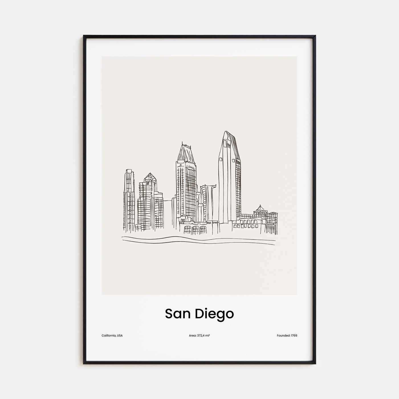 San Diego Drawn Poster