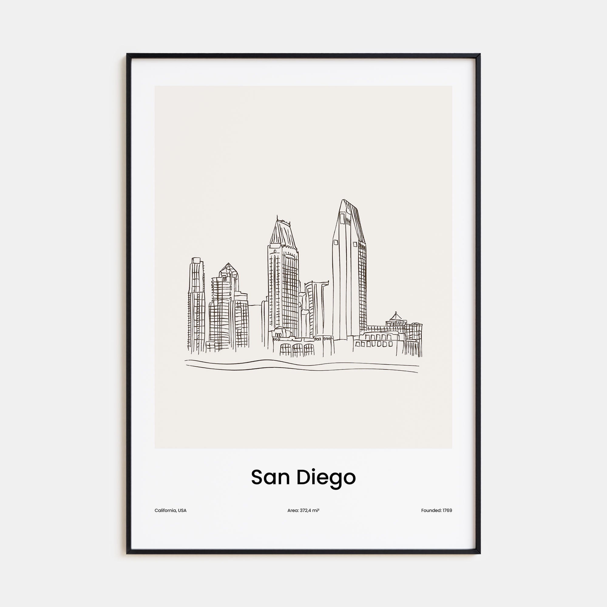 San Diego Drawn Poster