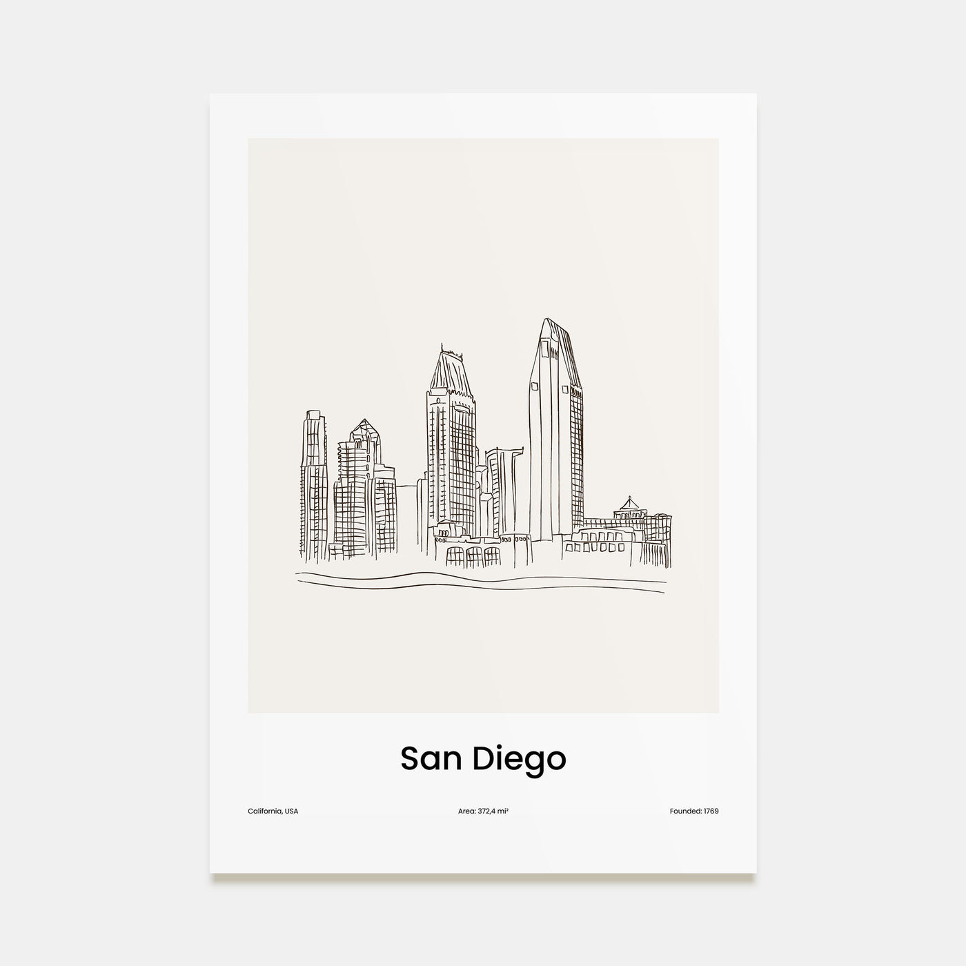San Diego Drawn Poster