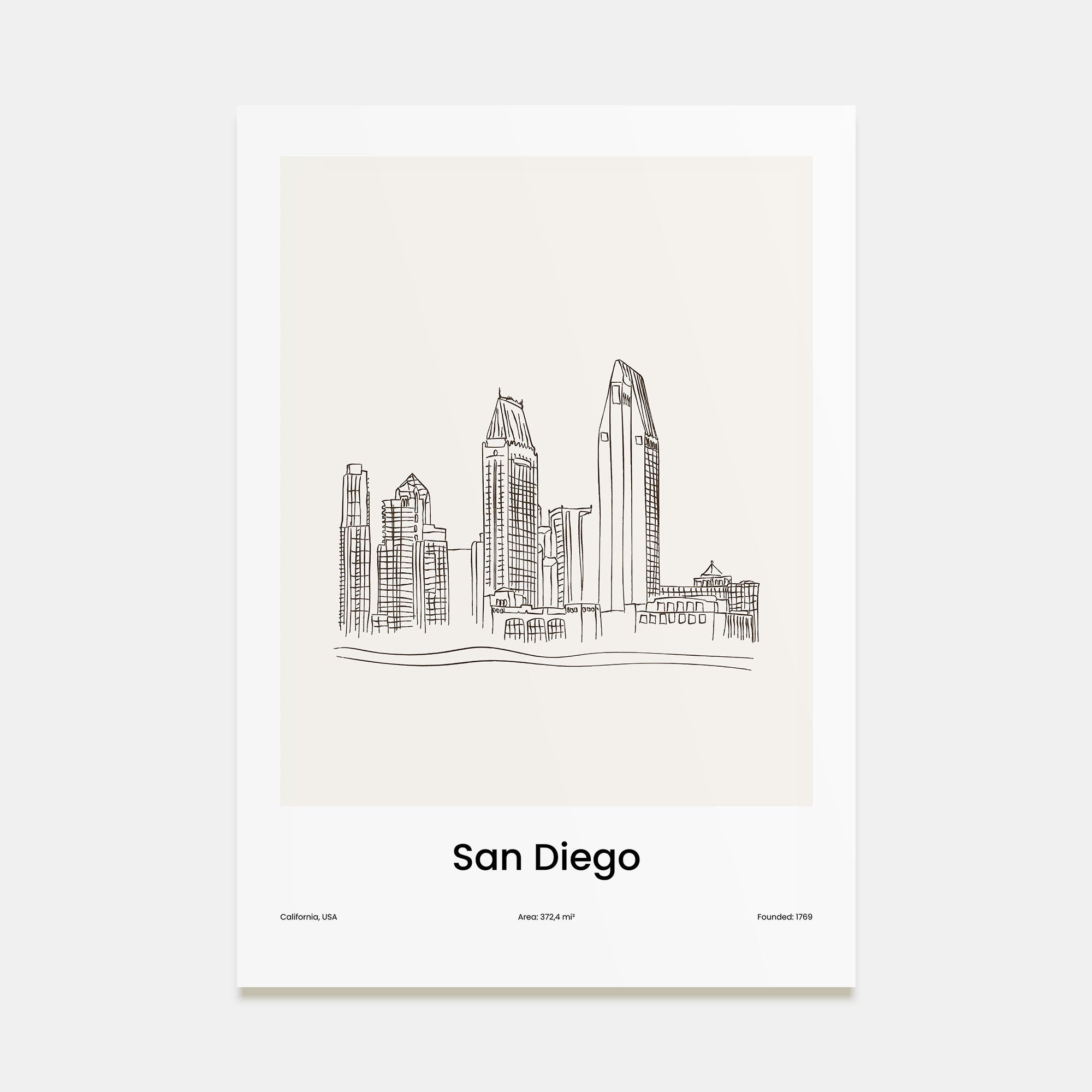 San Diego Drawn Poster