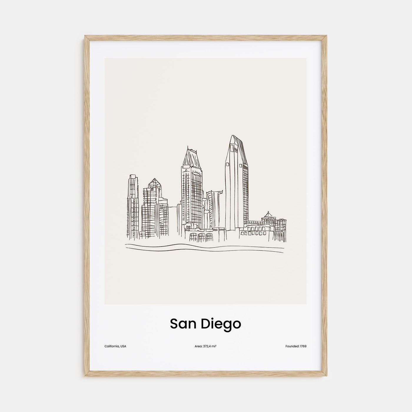 San Diego Drawn Poster