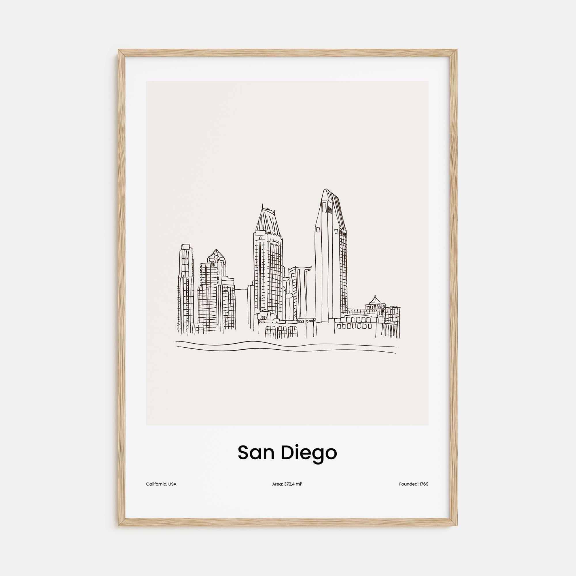 San Diego Drawn Poster