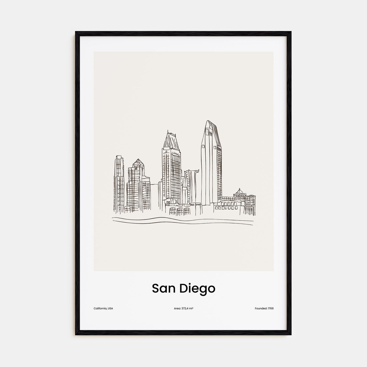 San Diego Drawn Poster