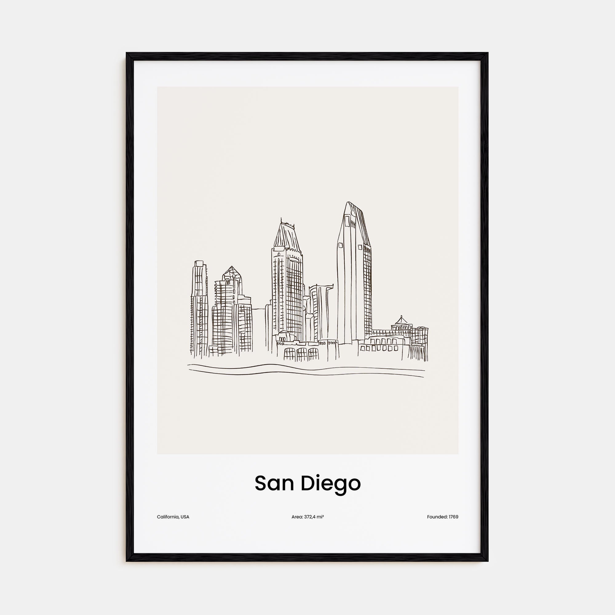San Diego Drawn Poster