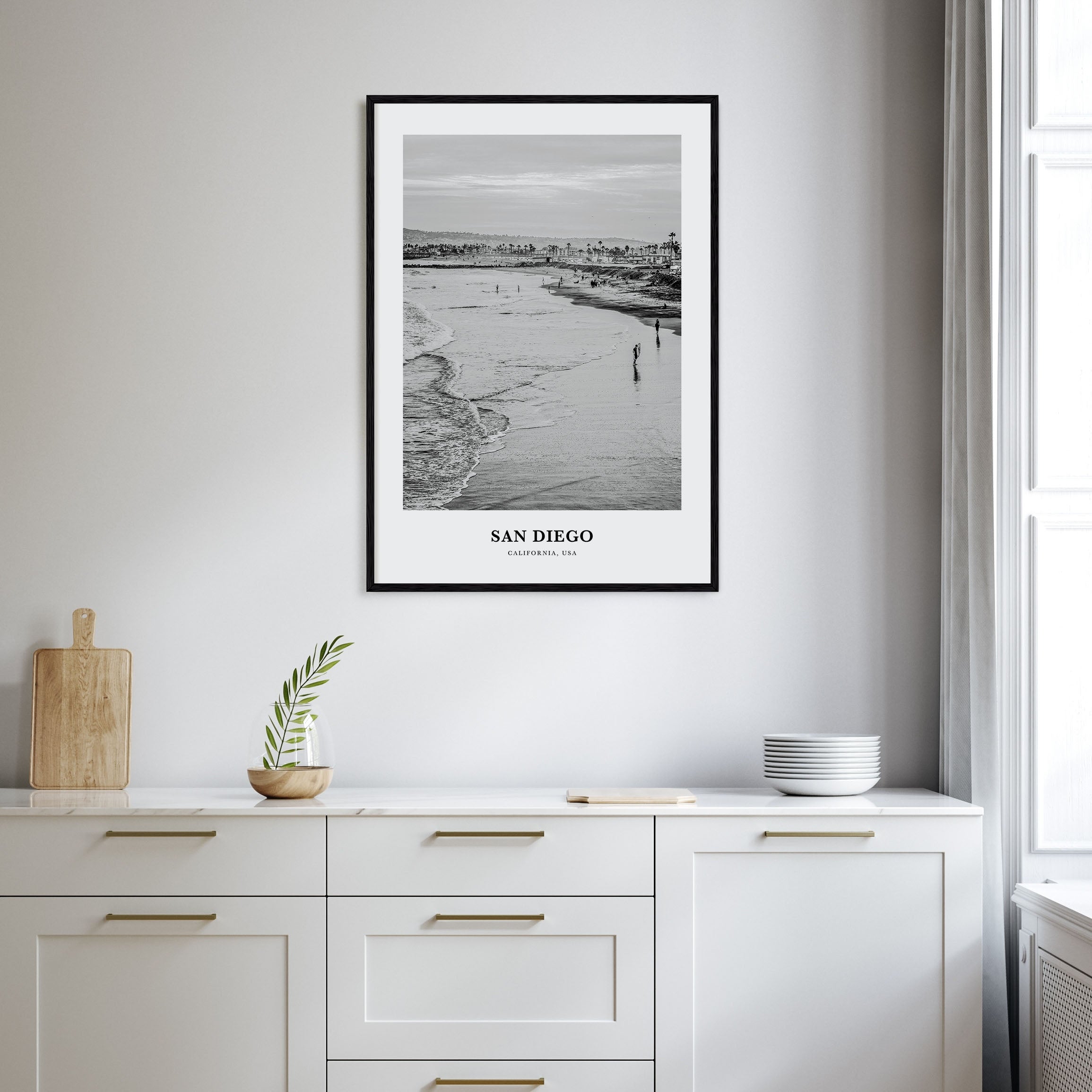 San Diego Portrait B&W No 1 Poster
