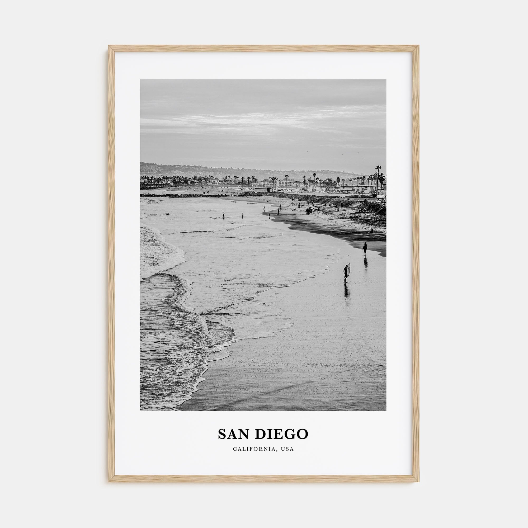 San Diego Portrait B&W No 1 Poster