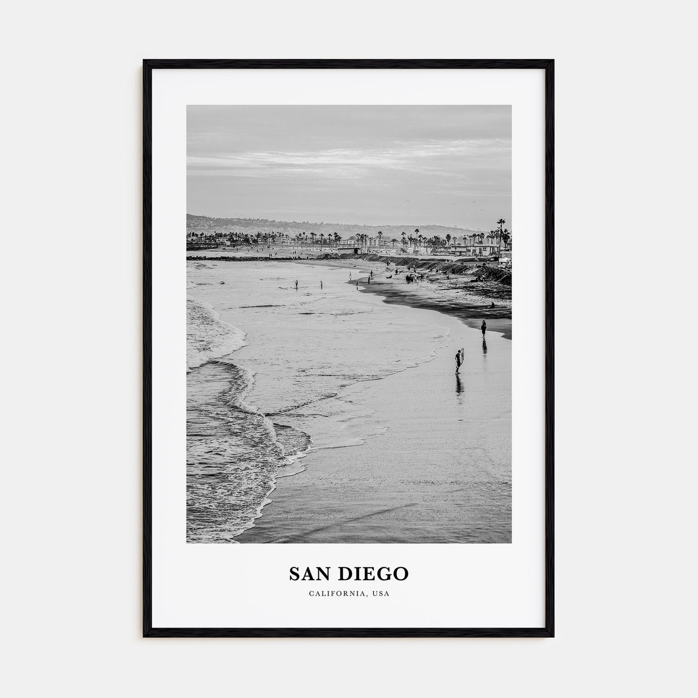 San Diego Portrait B&W No 1 Poster