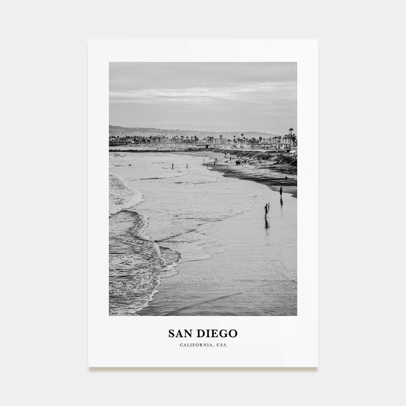 San Diego Portrait B&W No 1 Poster