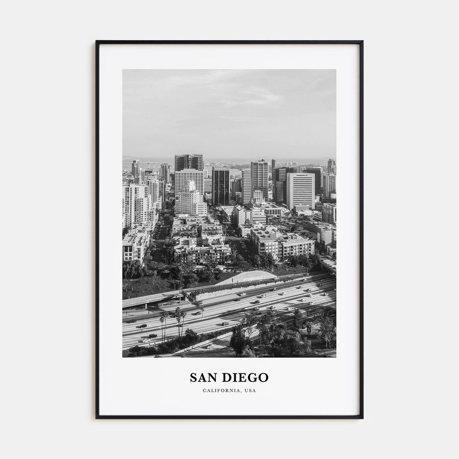 San Diego Portrait B&W No 2 Poster