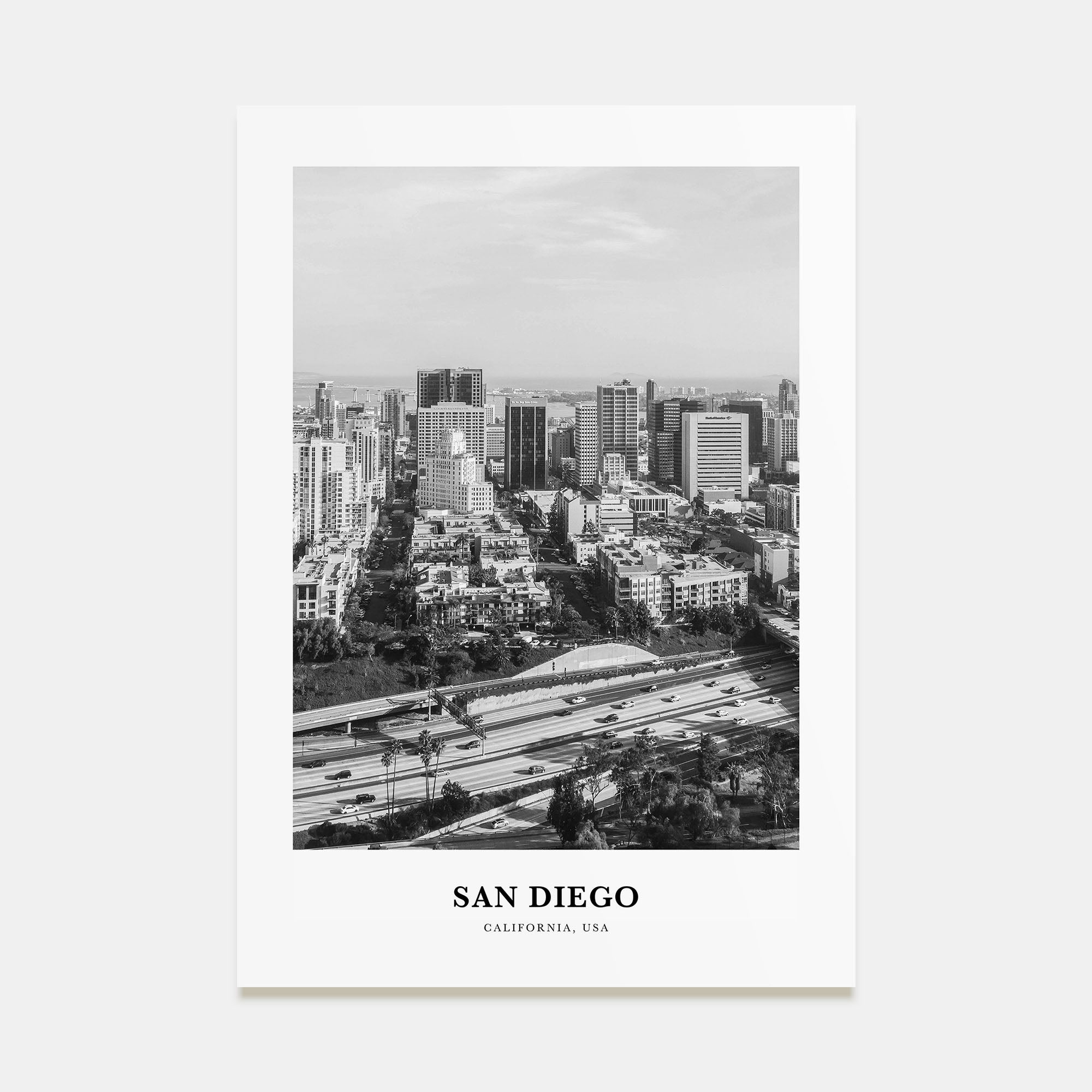 San Diego Portrait B&W No 2 Poster