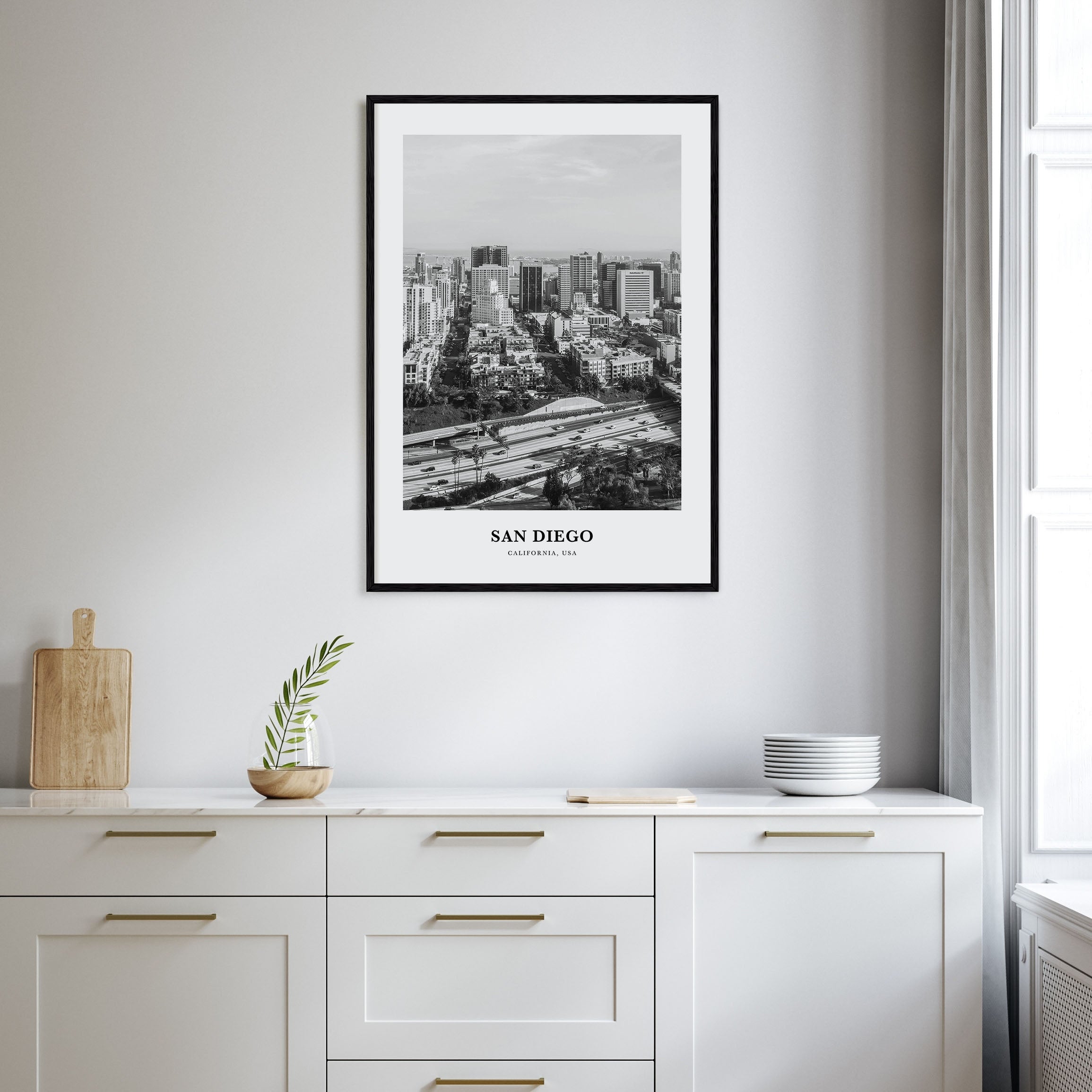 San Diego Portrait B&W No 2 Poster
