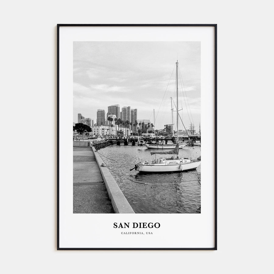 San Diego Portrait B&W No 3 Poster
