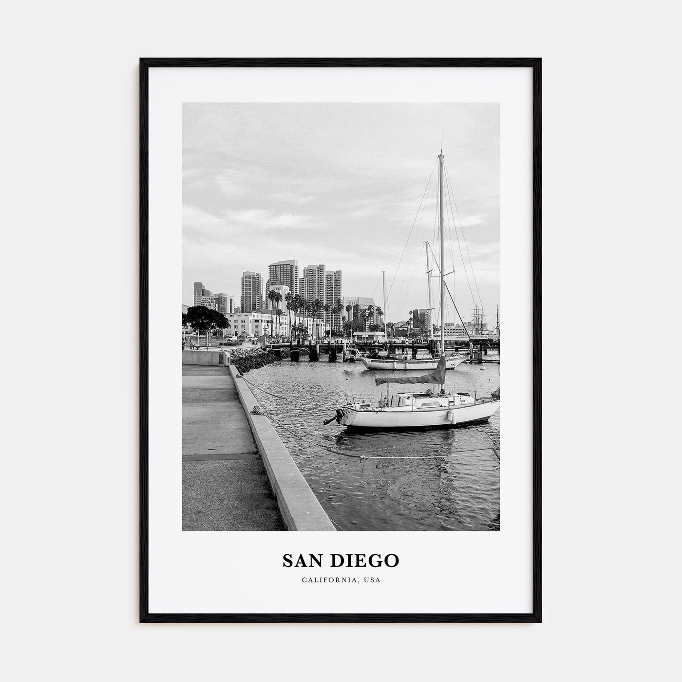 San Diego Portrait B&W No 3 Poster