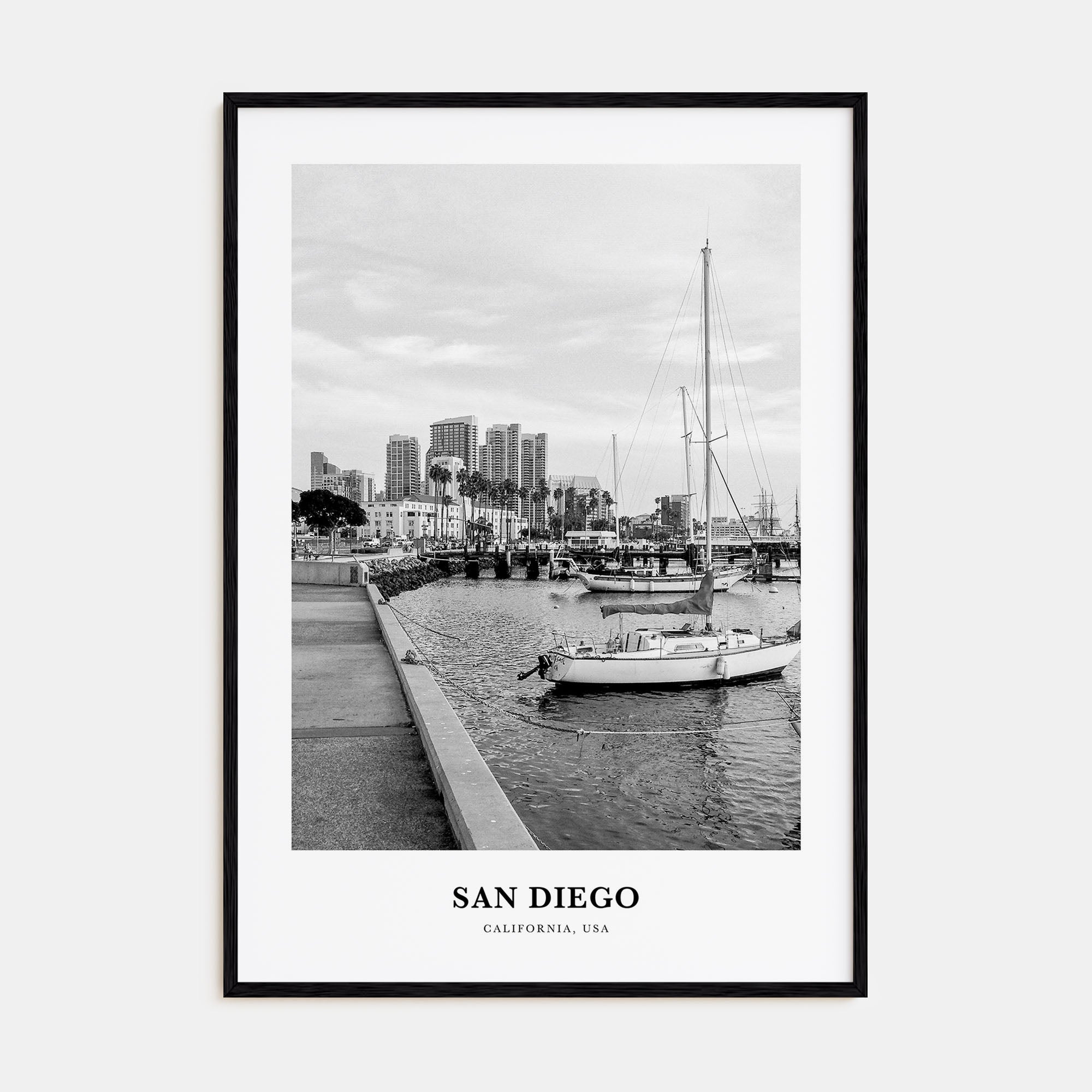 San Diego Portrait B&W No 3 Poster