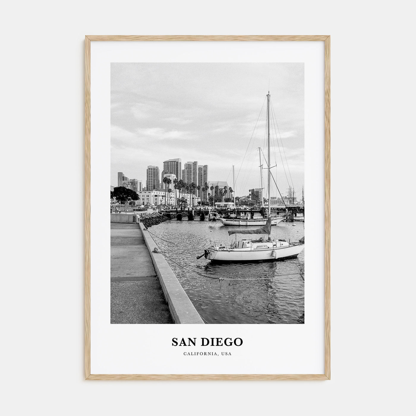 San Diego Portrait B&W No 3 Poster