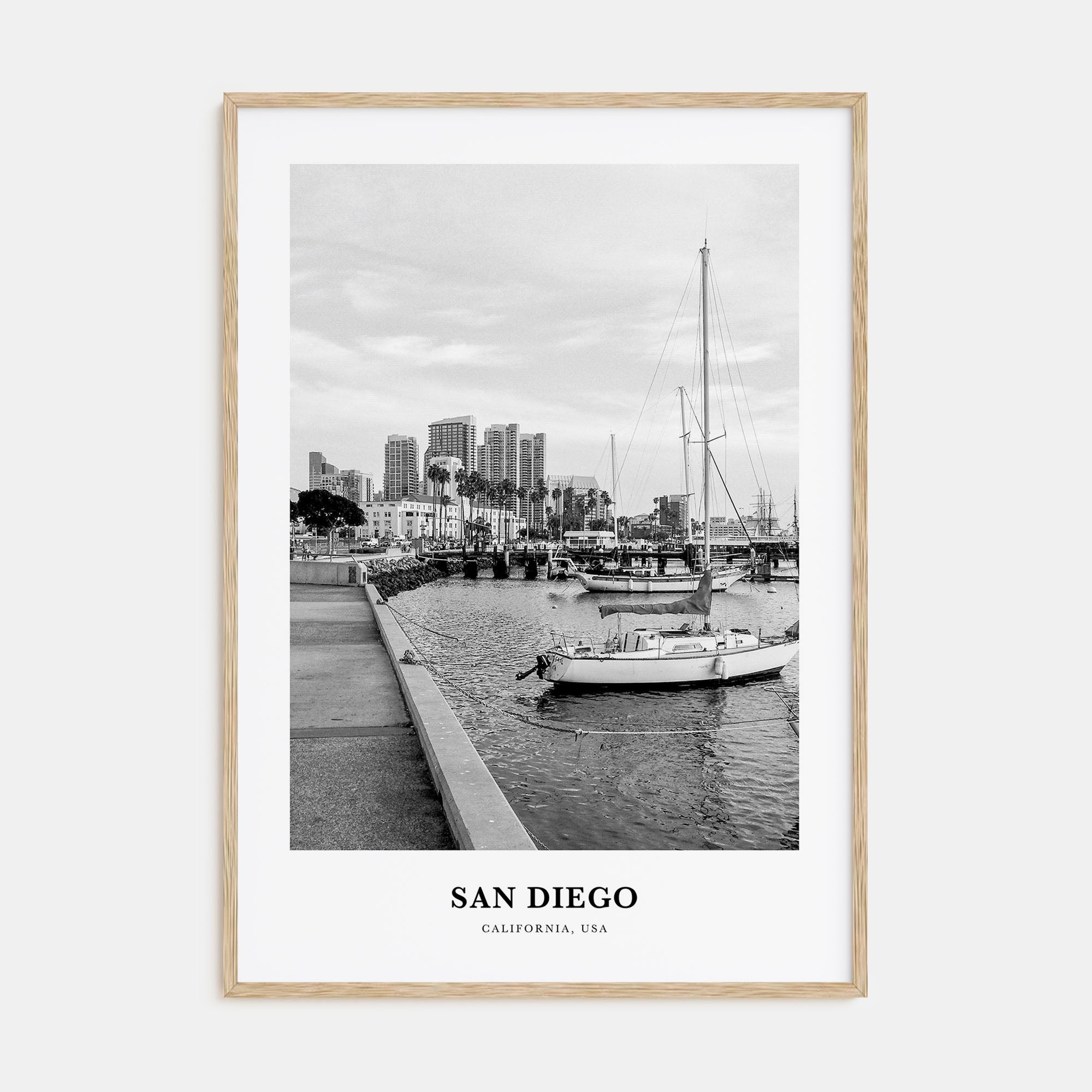 San Diego Portrait B&W No 3 Poster