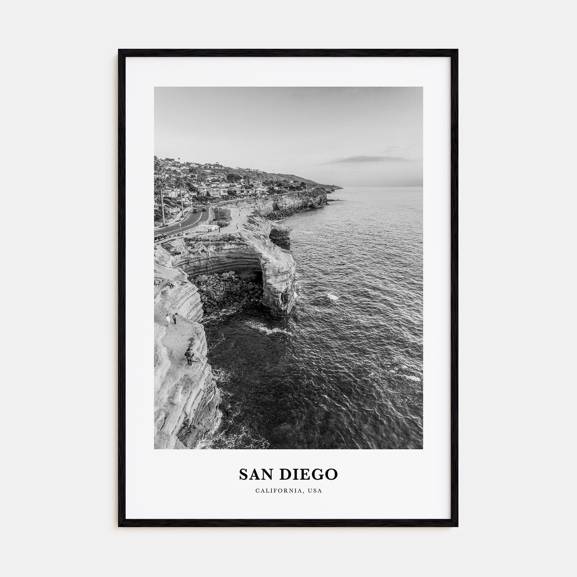 San Diego Portrait B&W No 4 Poster