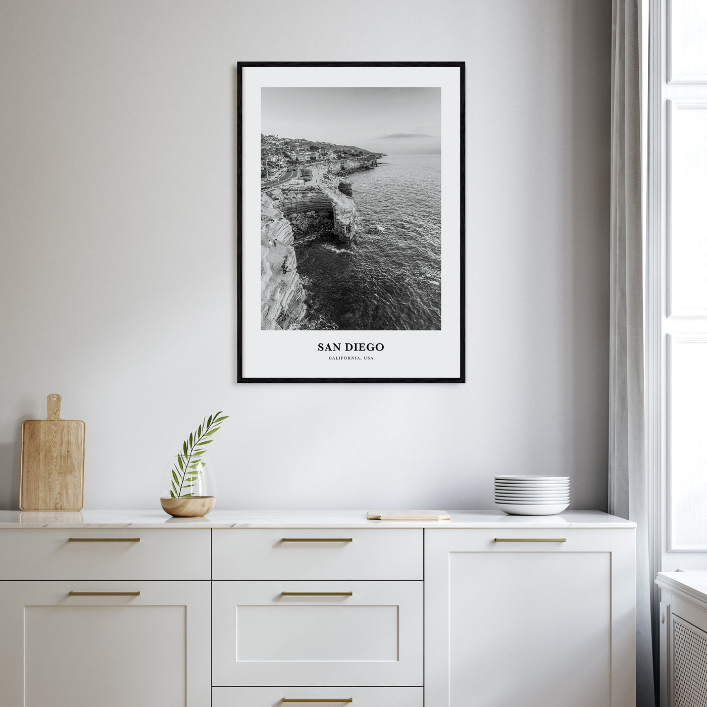 San Diego Portrait B&W No 4 Poster