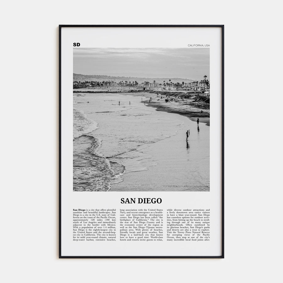 San Diego Travel B&W No 1 Poster