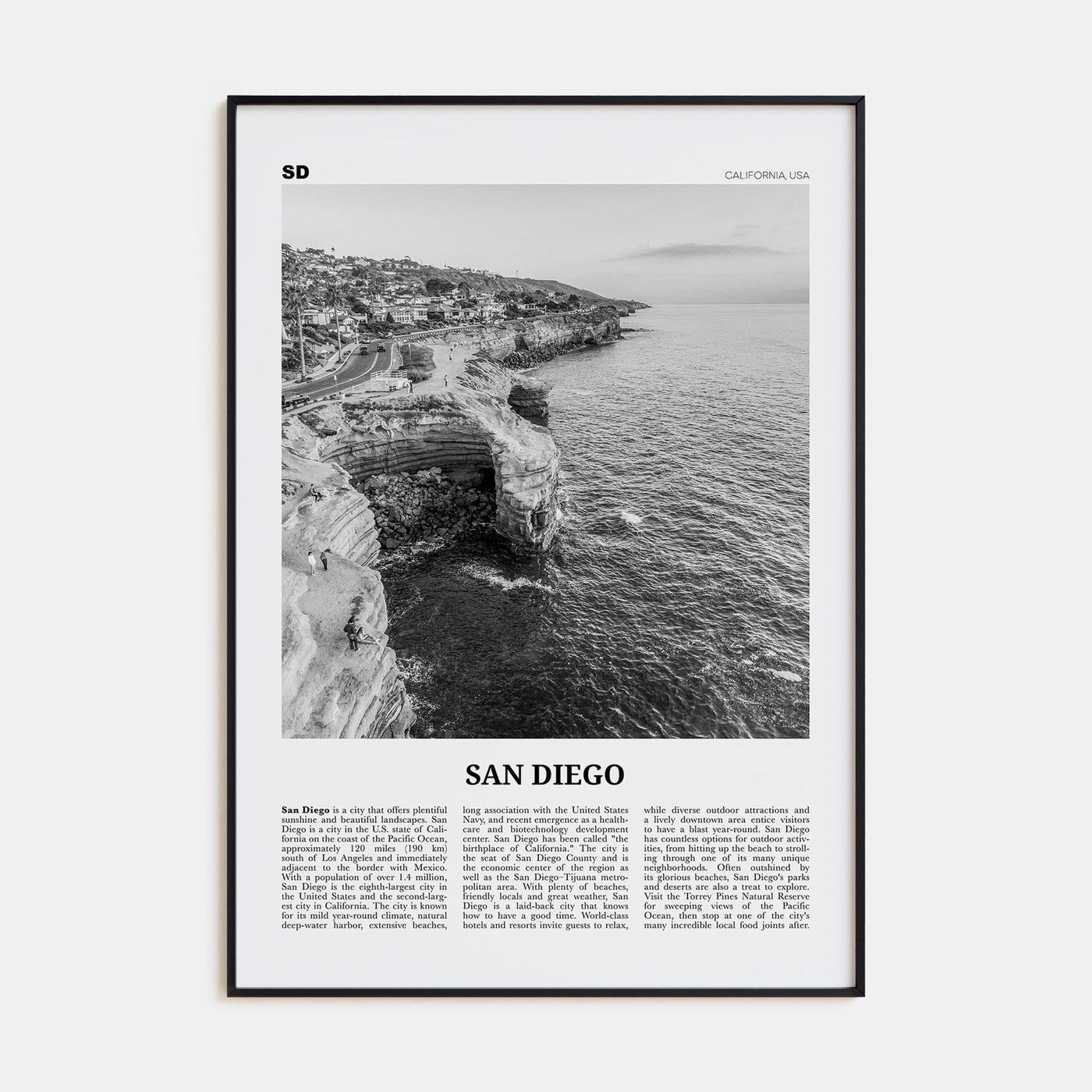 San Diego Travel B&W No 2 Poster