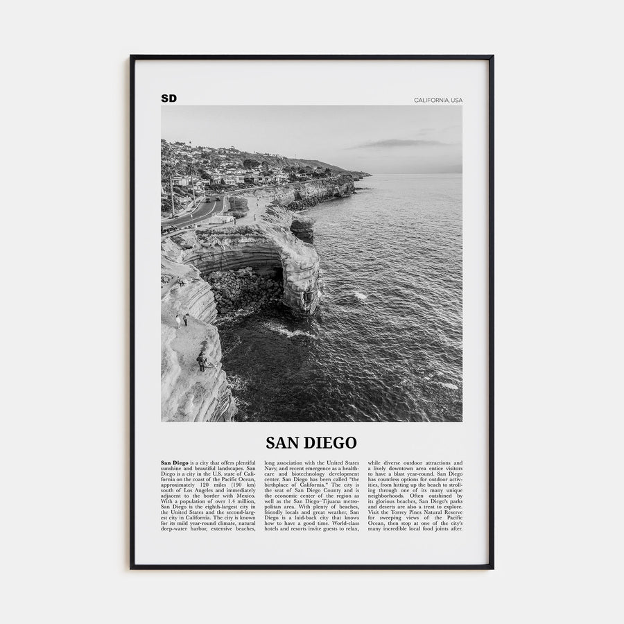 San Diego Travel B&W No 2 Poster