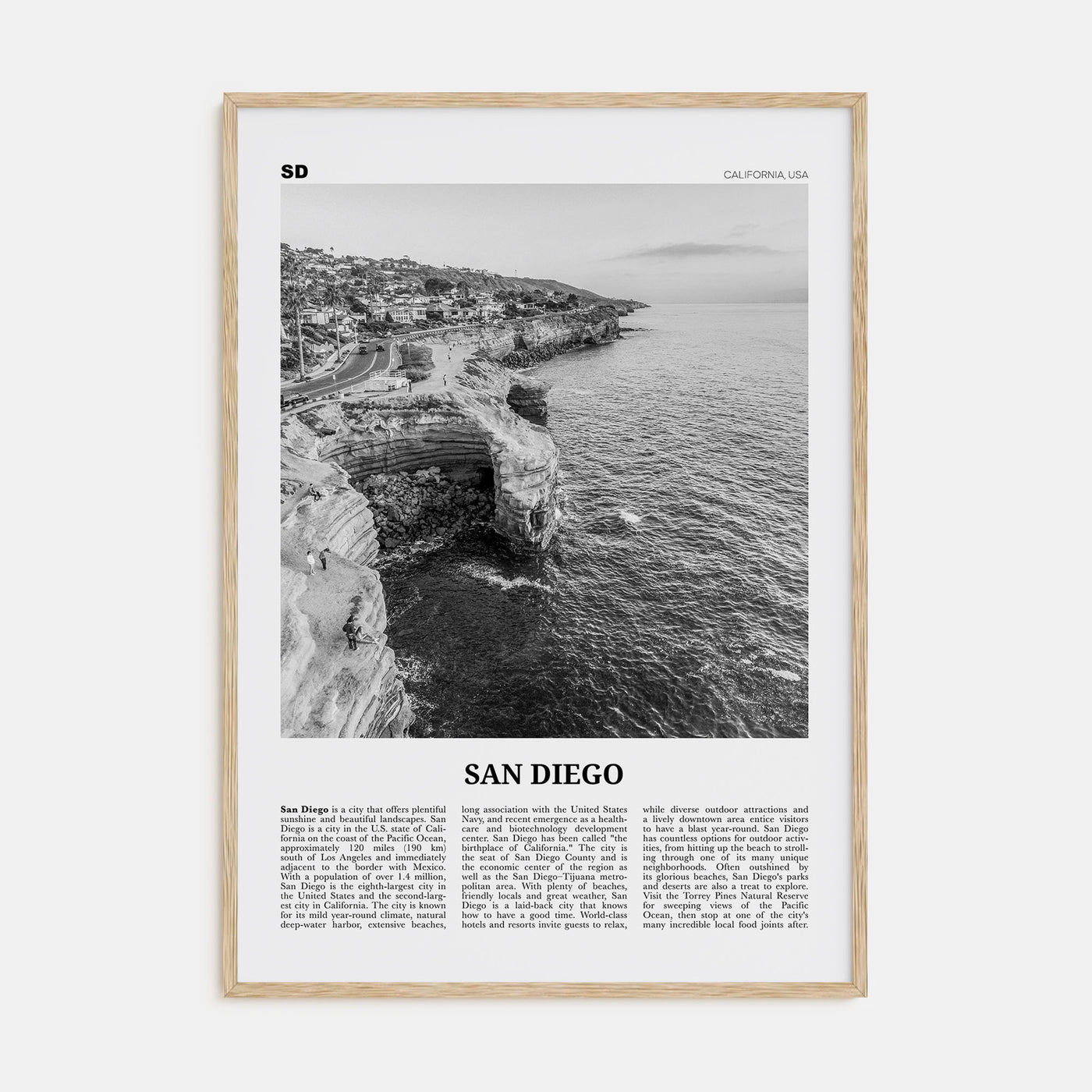 San Diego Travel B&W No 2 Poster