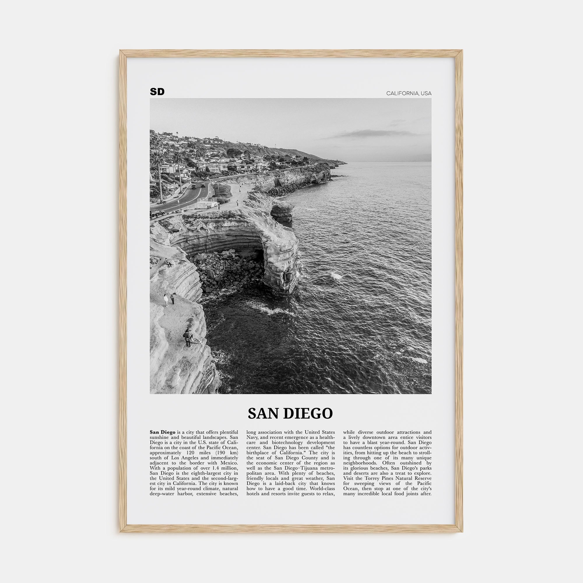 San Diego Travel B&W No 2 Poster