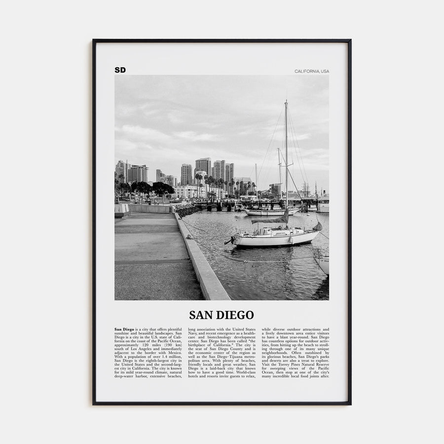 San Diego Travel B&W No 3 Poster