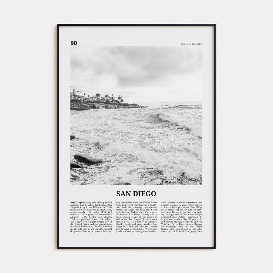 San Diego Travel B&W No 4 Poster