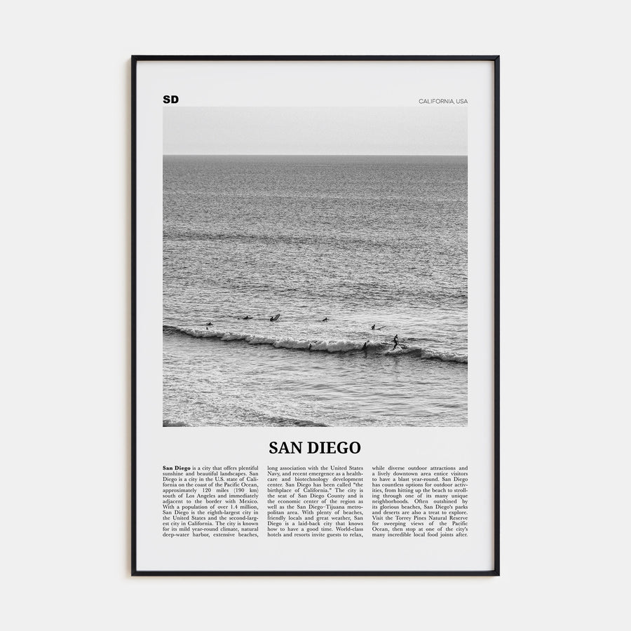 San Diego Travel B&W No 6 Poster