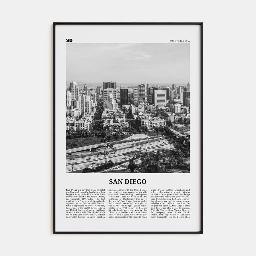 San Diego Travel B&W No 7 Poster