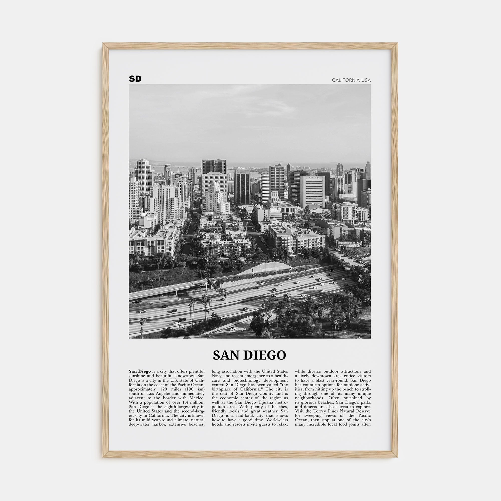 San Diego Travel B&W No 7 Poster