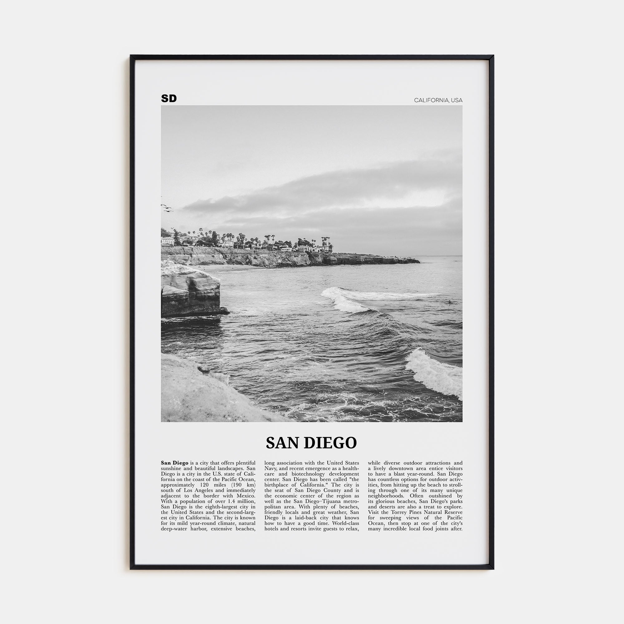 San Diego Travel B&W No 8 Poster
