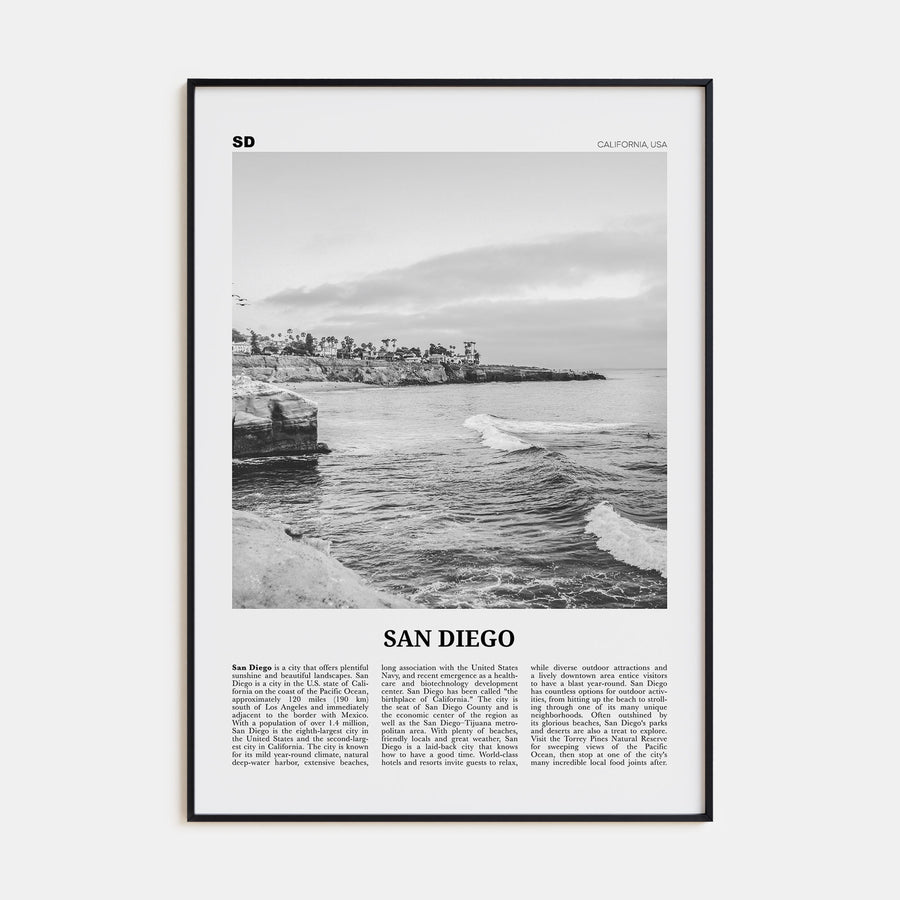 San Diego Travel B&W No 8 Poster