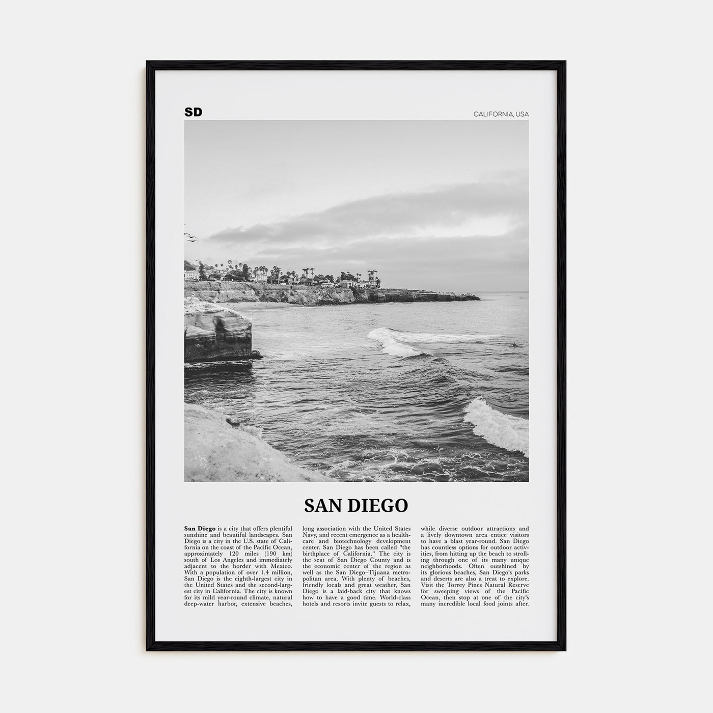 San Diego Travel B&W No 8 Poster