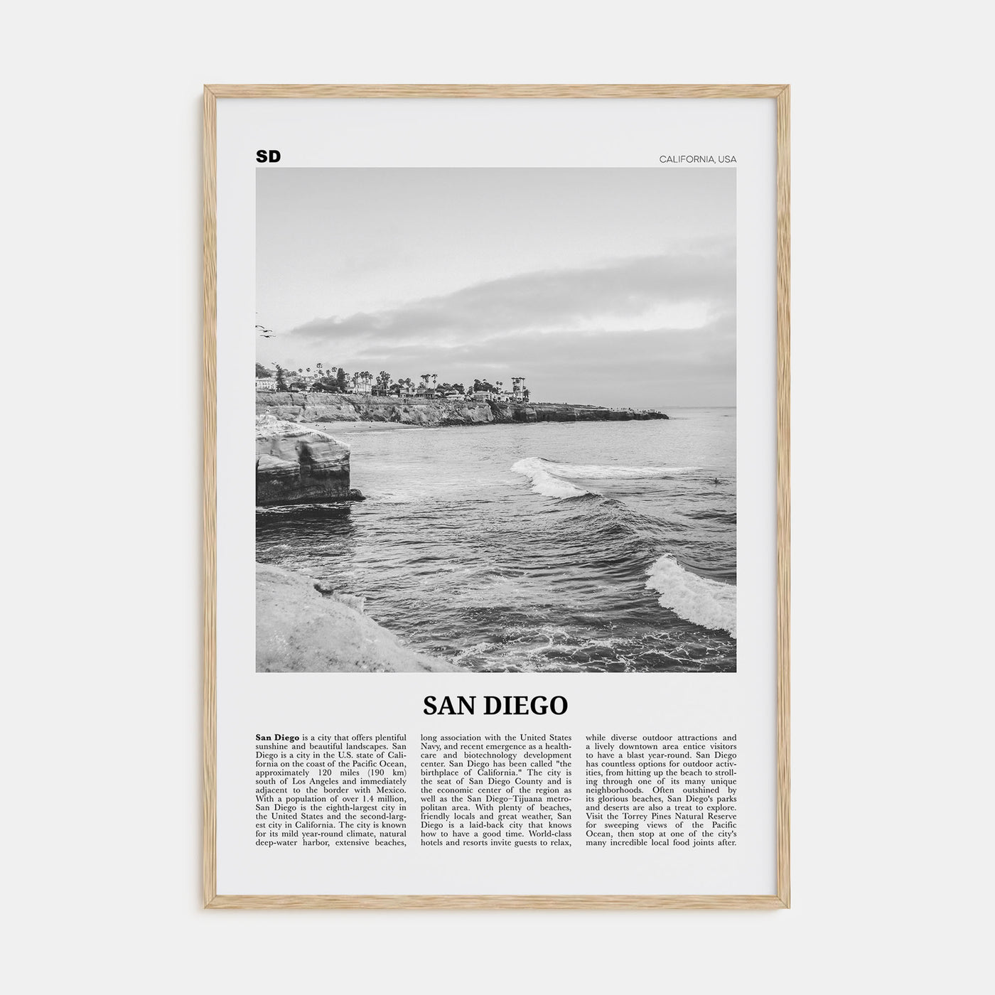 San Diego Travel B&W No 8 Poster
