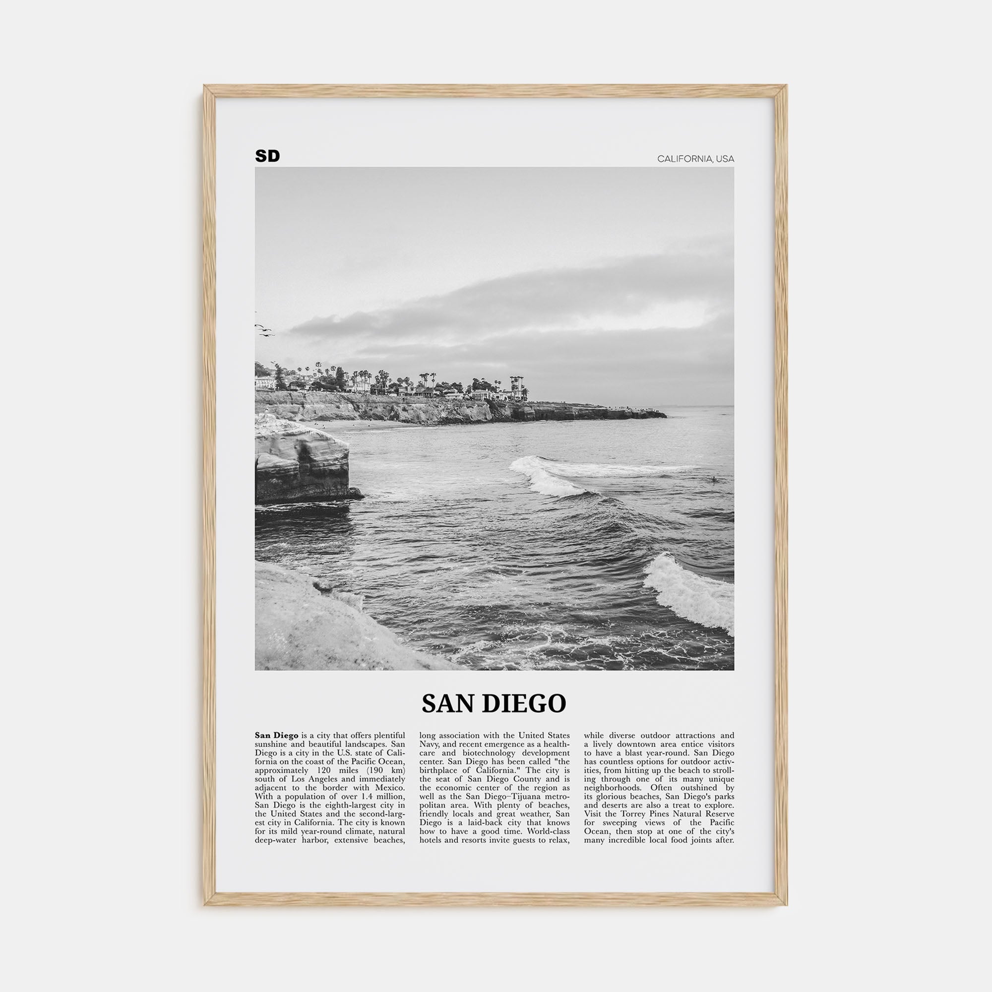 San Diego Travel B&W No 8 Poster