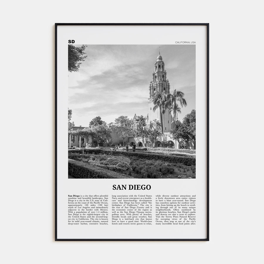 San Diego Travel B&W No 9 Poster