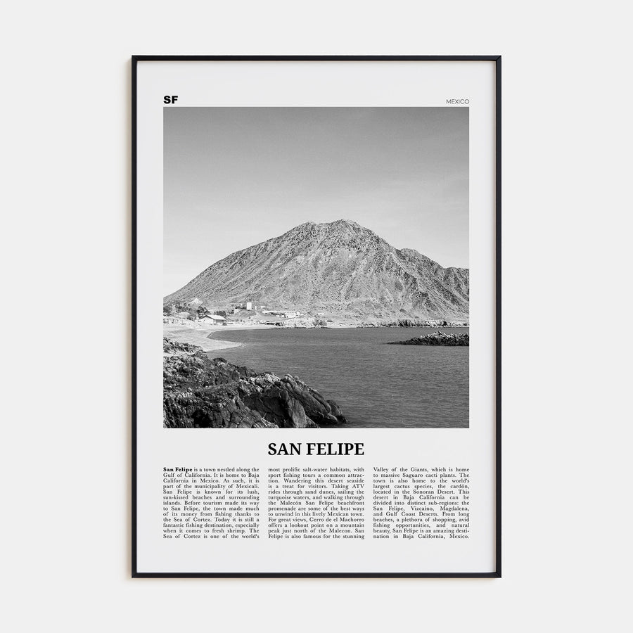 San Felipe Travel B&W Poster