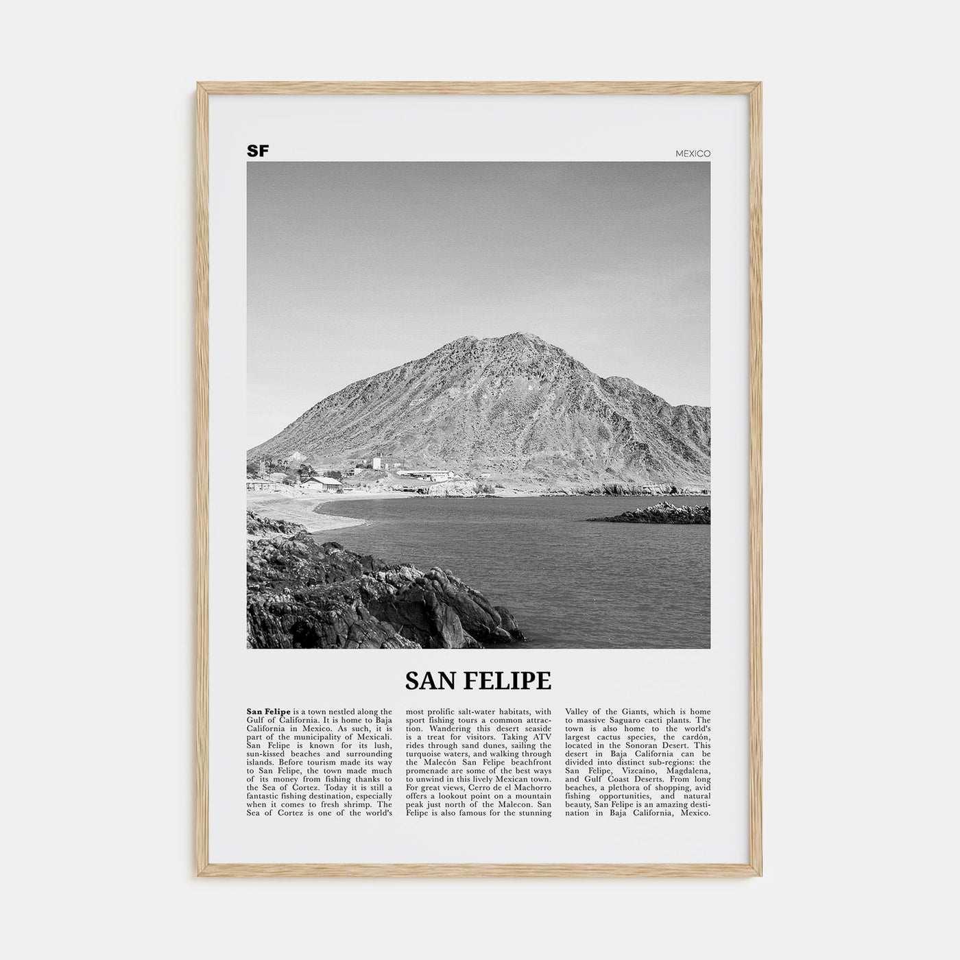San Felipe Travel B&W Poster