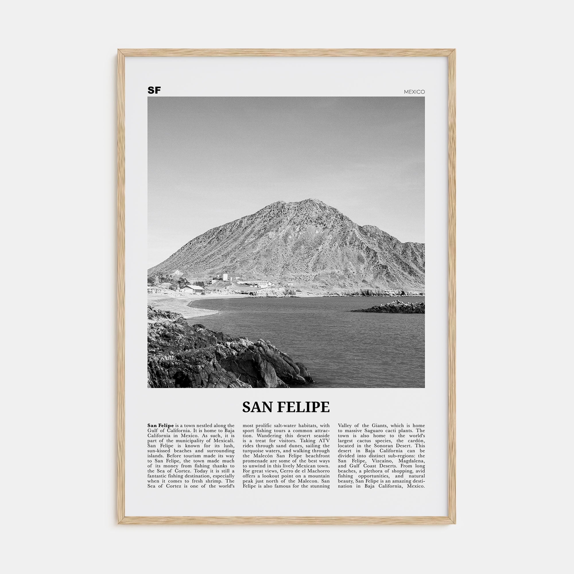 San Felipe Travel B&W Poster